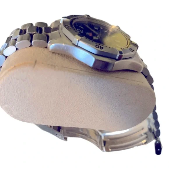 🌸Vintage Tag Heuer 38mm Professional 200M Silver Stainless Band w/ Blue Face - Picture 4 of 7